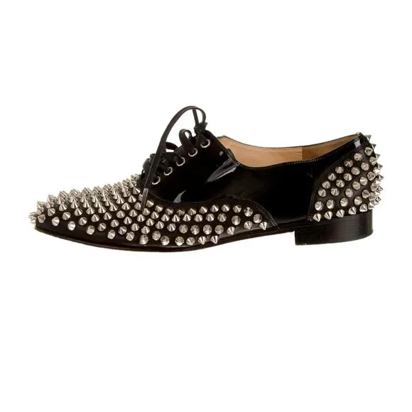 CHRISTIAN LOUBOUTIN SIZE 38.5 STUDDED FREDDY OXFORDS - Picture 3 of 6